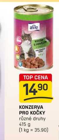 KONZERVA PRO KOČKY různé druhy 415 g