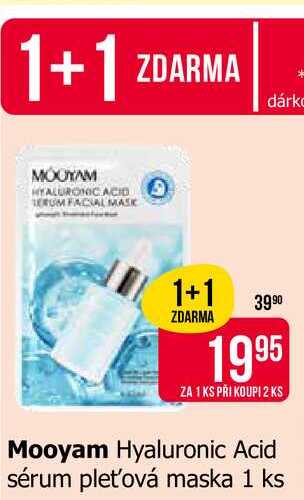Mooyam Hyaluronic Acid sérum pleťová maska 1 ks