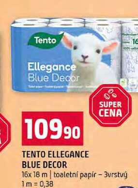TENTO ELLEGANCE BLUE DECOR 16x 18 m toaletní papír 3vrstvý