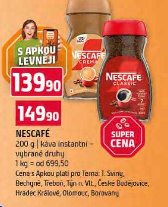 NESCAFÉ 200 g káva instantni vybrané druhy 
