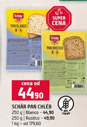 SCHÄR PAN CHLÉB 250 g Blanco 250 g Rustico 