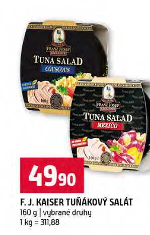 F. J. KAISER TUŇÁKOVÝ SALÁT 160 g vybrané druhy 