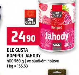 DLE GUSTA KOMPOT JAHODY 400/160 g ve sladkém nálevu