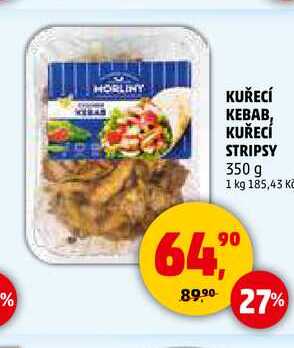 KUŘECÍ KEBAB, KUŘECÍ STRIPSY, 350 g