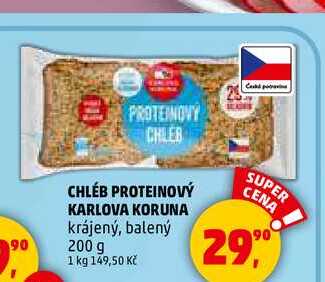 CHLÉB PROTEINOVÝ KARLOVA KORUNA, 200 g 