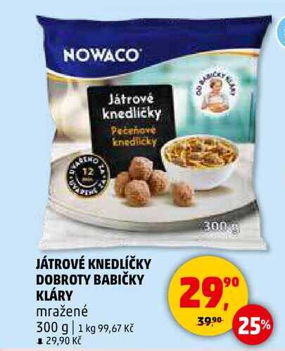 NOWACO JÁTROVÉ KNEDLÍČKY DOBROTY BABIČKY KLÁRY, 300 g 