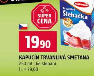 KAPUCÍN TRVANLIVÁ SMETANA 250 ml ke šlehání