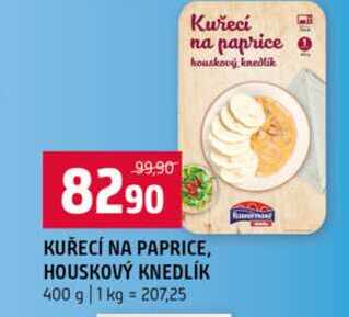 KUŘECÍ NA PAPRICE, HOUSKOVÝ KNEDLÍK 400 g
