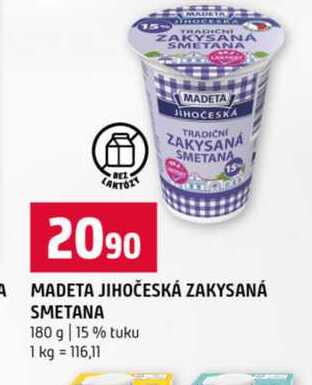 MADETA JIHOČESKÁ ZAKYSANÁ SMETANA 180 g 15 % tuku