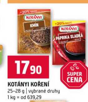 KOTÁNYI KOŘENÍ 25-28 g vybrané druhy 