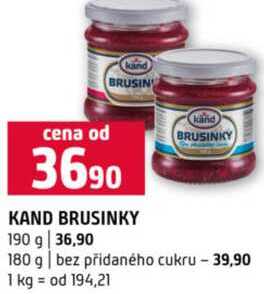 KAND BRUSINKY 190 g 180 g bez přidaného cukru  v akci