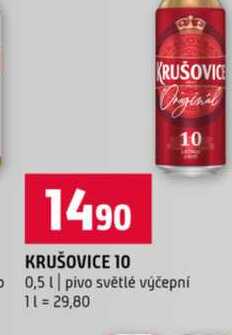 KRUŠOVICE 10 0,5l pivo světlé výčepní 