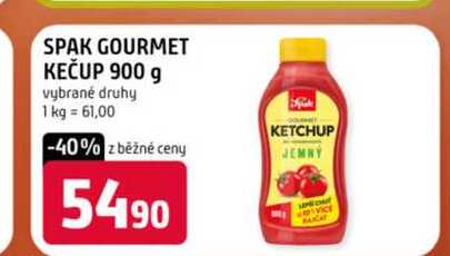 SPAK GOURMET KEČUP 900 g vybrané druhy 
