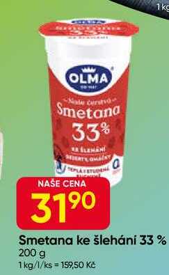 OLMA  Smetana ke šlehání 33 % 200 g