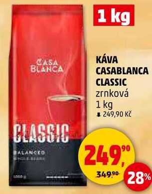 KÁVA CASABLANCA CLASSIC zrnková, 1 kg  v akci