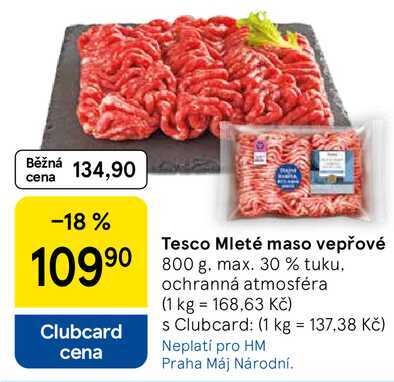 Tesco Mleté maso vepřové, 800 g. max. 30 % tuku
