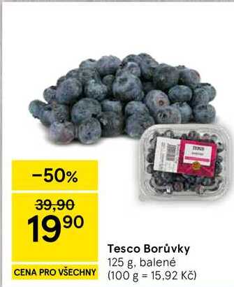 Tesco Borůvky, 125 g, balené 