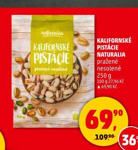 KALIFORNSKÉ PISTÁCIE NATURALIA pražené nesolené, 250 g