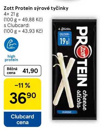 Zott Protein sýrové tyčinky, 4× 21 g  