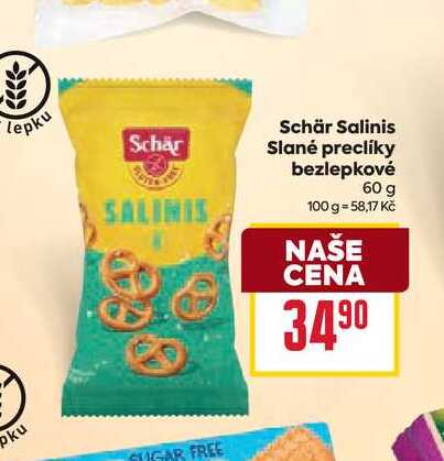 Schär Salinis Slané preclíky bezlepkové 60 g