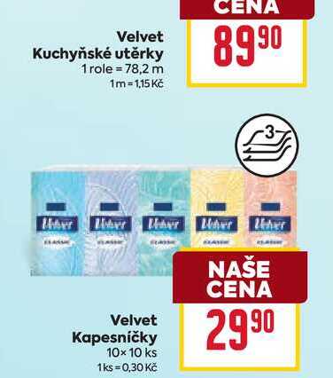 Velvet Kapesníčky 10x10 ks