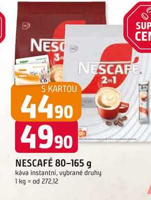 NESCAFÉ 80-165 g káva instantní, vybrané druhy 