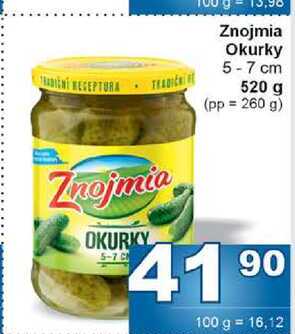 Znojmia Okurky 5-7 cm 520 g 