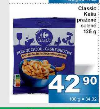 Classic Kešu pražené solené 125 g 