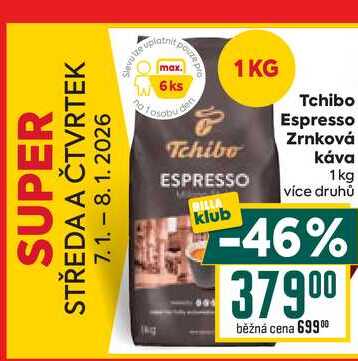 Tchibo Espresso Zrnková káva 1kg