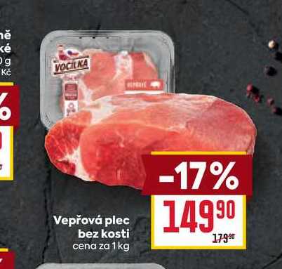 Vepřová plec bez kosti cena za 1kg 