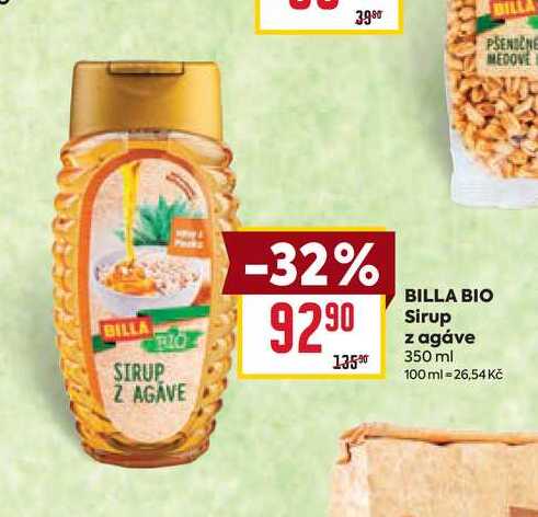 BILLA BIO Sirup z agáve 350 ml 