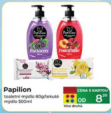 Papilion toaletní mýdlo 80g/tekuté mýdlo 500ml 