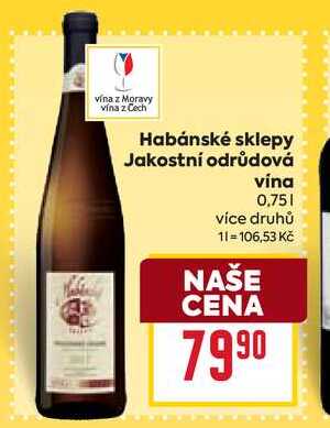 Habánské sklepy Jakostní odrůdová vina 0,75l
