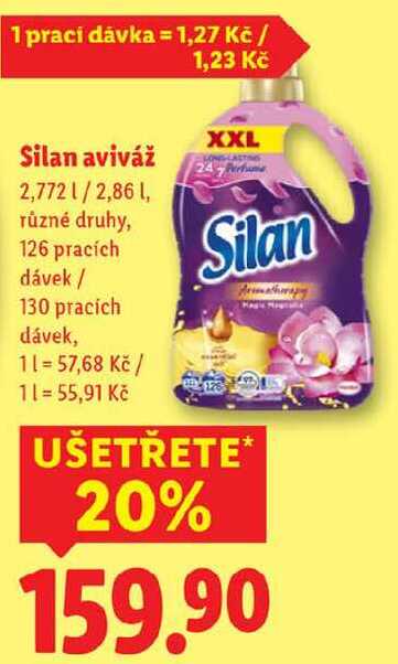 Silan aviváž, 2,772 l/2,86 l, 126 pracích dávek/130 pracích dávek