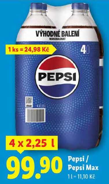 Pepsi/Pepsi Max, 4x 2,25 l
