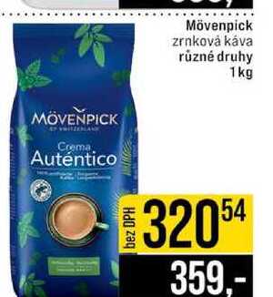 Mövenpick zrnková káva různé druhy 1kg