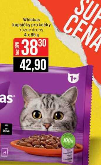 Whiskas kapsičky pro kočky různé druhy 4x85 g 