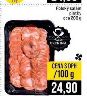 Polský salám plátky cca 200 g 100g 