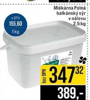 Mlékárna Polná balkánský sýr v nálevu 2,5 kg 
