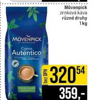 Mövenpick zrnková káva různé druhy 1kg 