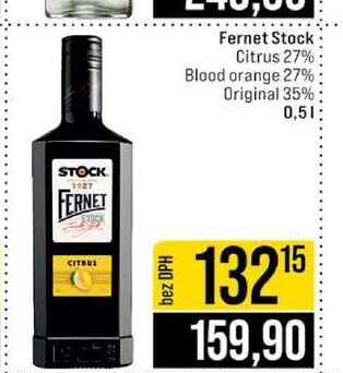 Fernet Stock Citrus 27% Blood orange 27% Original 35% 0,5l