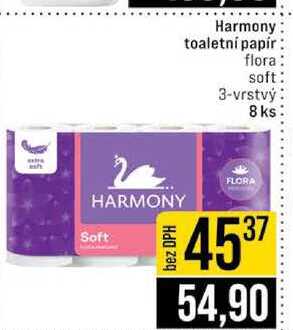 Harmony toaletní papír flora soft 3-vrstvý 8 ks