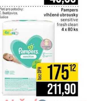 Pampers vlhčené ubrousky sensitive fresh clean 4x80 ks 