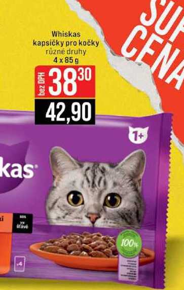 Whiskas kapsičky pro kočky různé druhy 4x85g 