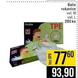 Balis rukavice vel. M vel. L 200 ks