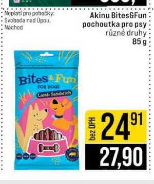 Akinu Bites&Fun pochoutka pro psy různé druhy 85 g