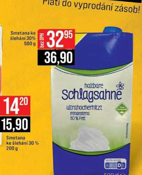Smetana ke šlehání 30% 500 g