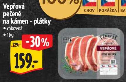 Vepřová pečeně na kámen - plátky, 1 kg