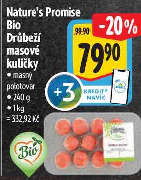 Nature's Promise Bio Drůbeží masové kuličky , 240 g