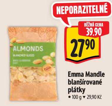 Emma Mandle blanšírované plátky, 100 g